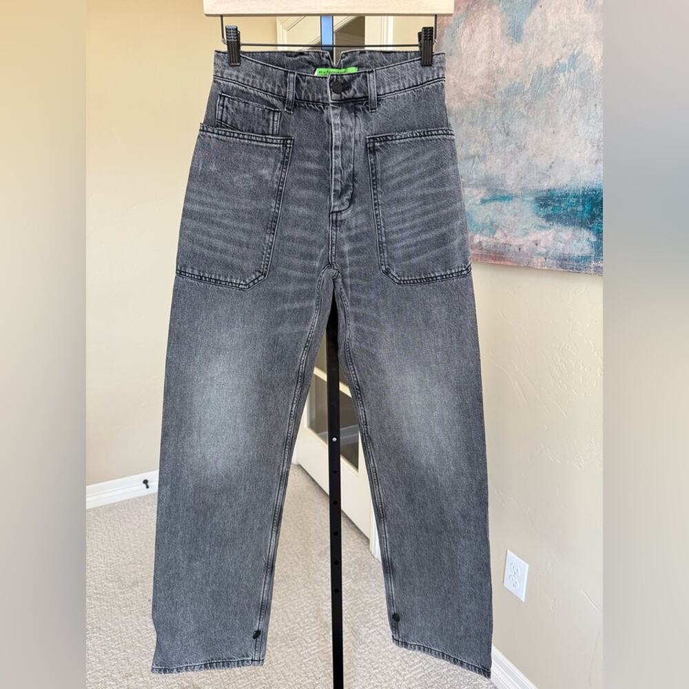 Sandrine Rose X Anthroplogie Wide Leg Cargo Jeans Womens 26 Black Wash New Nwt